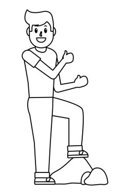 siyah beyaz adam vücut çizgi film