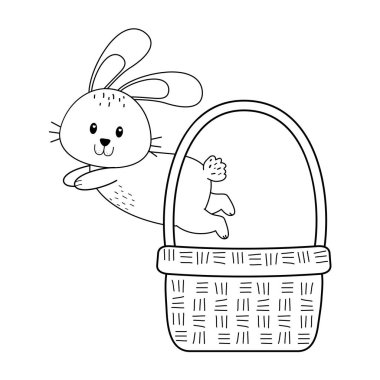 küçük tavşan sepet Paskalya karakter