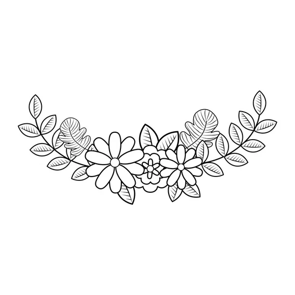 Niedliche Blumen Kranzkrone — Stockvektor