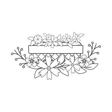 şirin çiçekler ve yapraklar pot bahçede