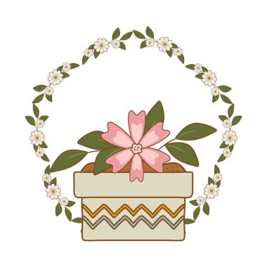 güzel çiçek ve seramik tencere ve taç yapraklar