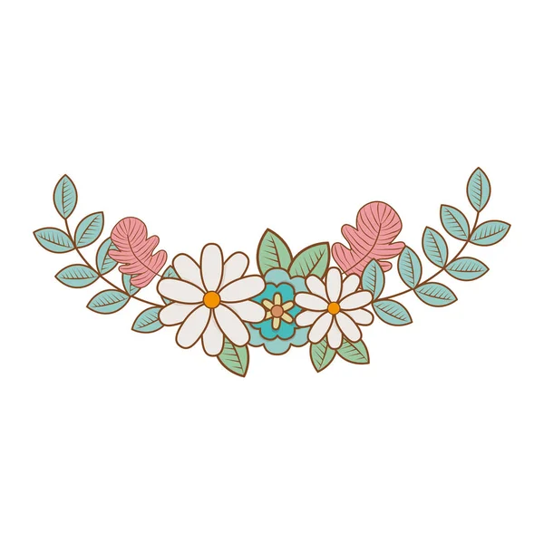Венок из милых цветов — стоковый вектор