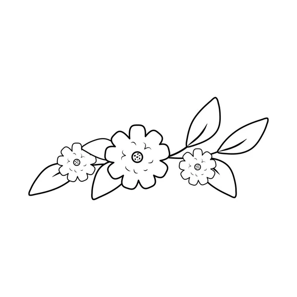 Niedlichen Blumen dekorative Symbol — Stockvektor