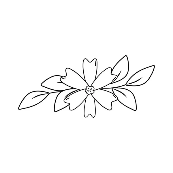 Schöne Blume und Blätter dekorative Symbol — Stockvektor