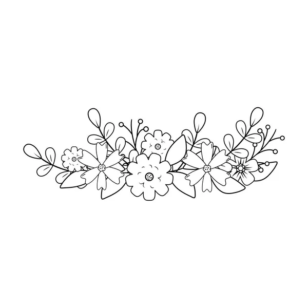 Niedlichen Blumen dekorative Symbol — Stockvektor