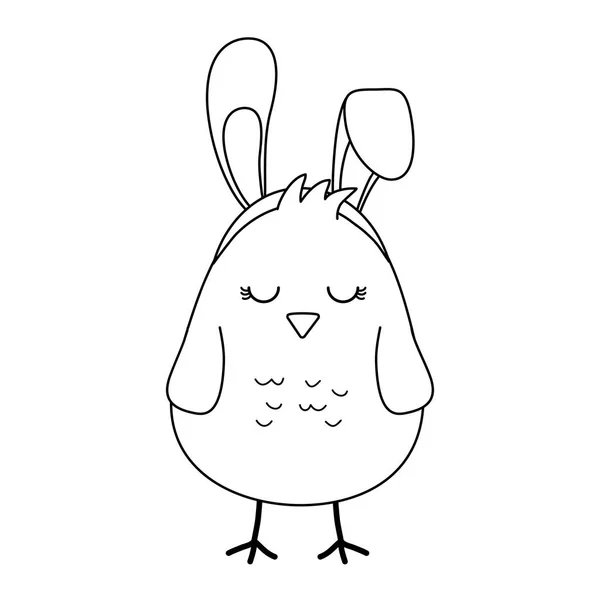 Маленька ціпонька з вухами кролик великодній персонаж — стоковий вектор