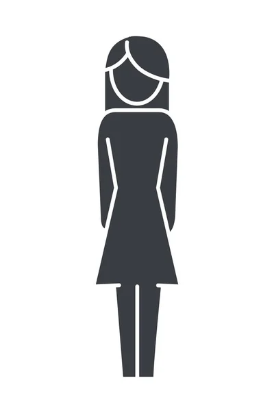 Vrouw pictogram cartoon — Stockvector