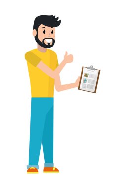 kontrol listesi ile genç adam