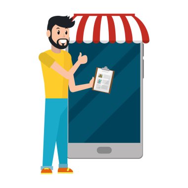 kontrol listesi ile genç adam