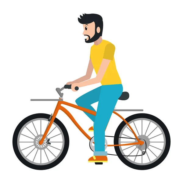 Hombre montar en bicicleta de dibujos animados — Vector de stock