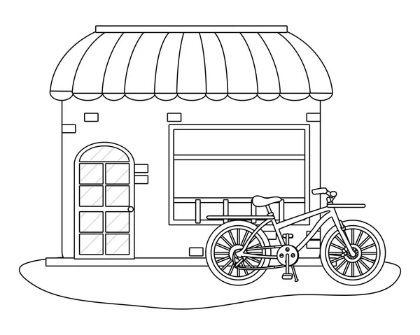 Магазин с велосипедом — стоковый вектор