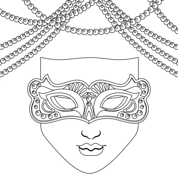 Mask and beads — Stock Vector