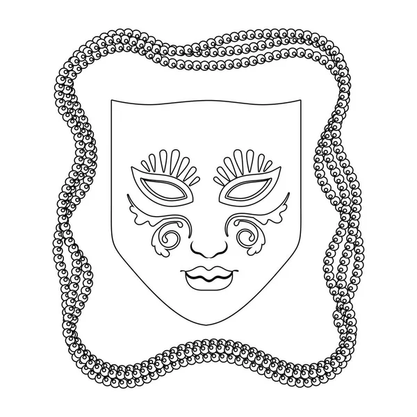 Maschera con perline — Vettoriale Stock