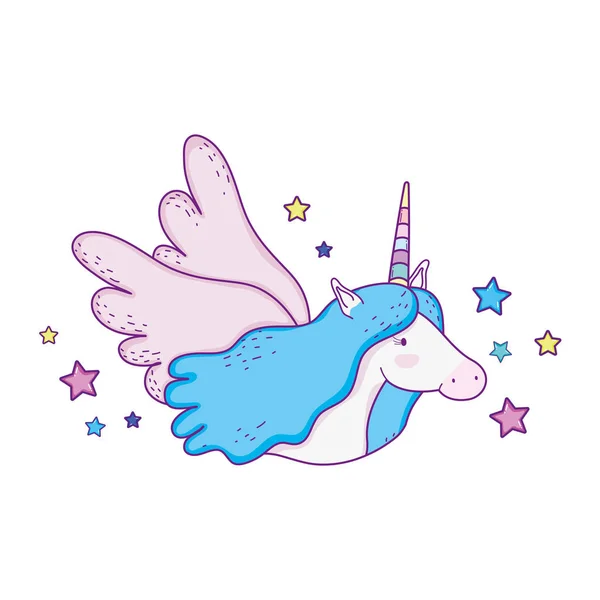 Schattig unicorn fairytale karakter — Stockvector