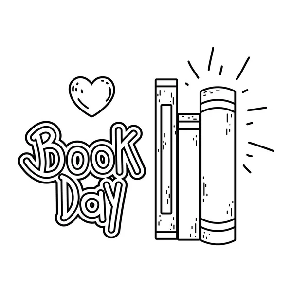 Pile text books day celebration — Stock Vector