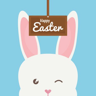 sevimli tavşan karakter simgesi