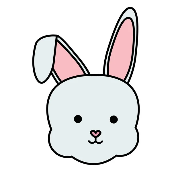 Personnage de tête de lapin mignon — Image vectorielle