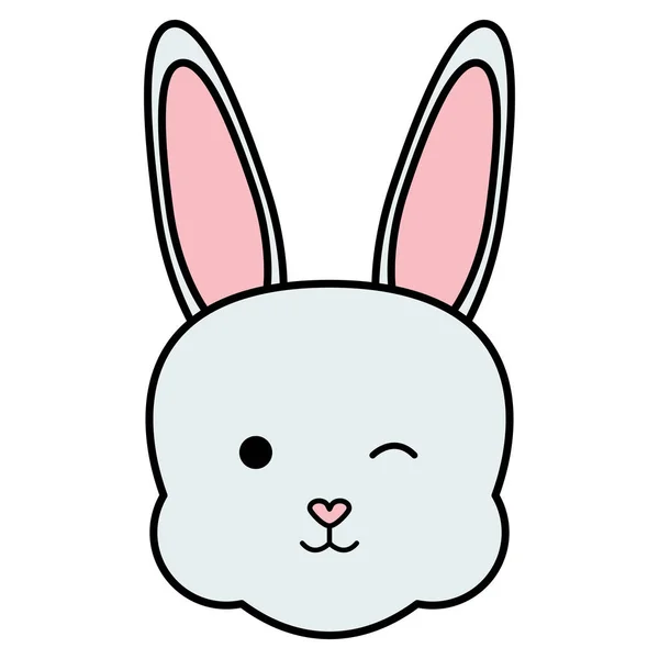 Cute rabbit head character — Stock Vector