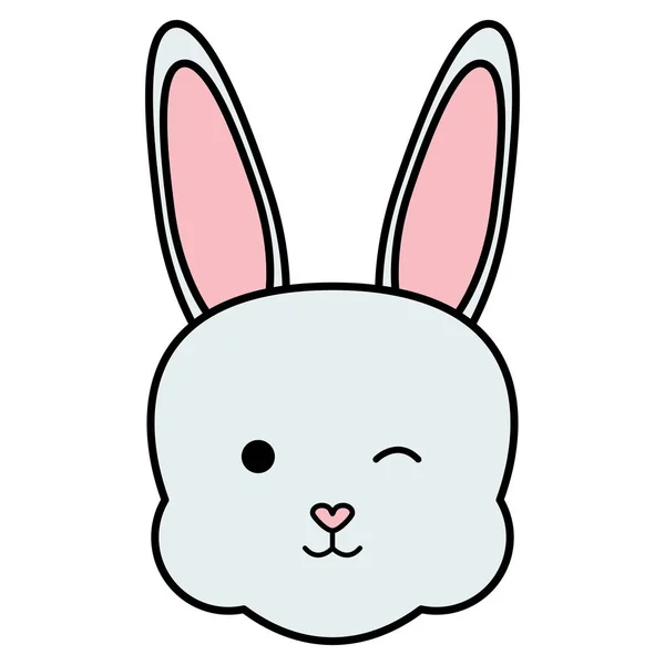 Personnage de tête de lapin mignon — Image vectorielle