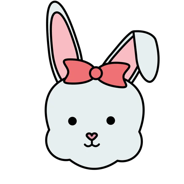 Bonito coelho fêmea cabeça personagem — Vetor de Stock
