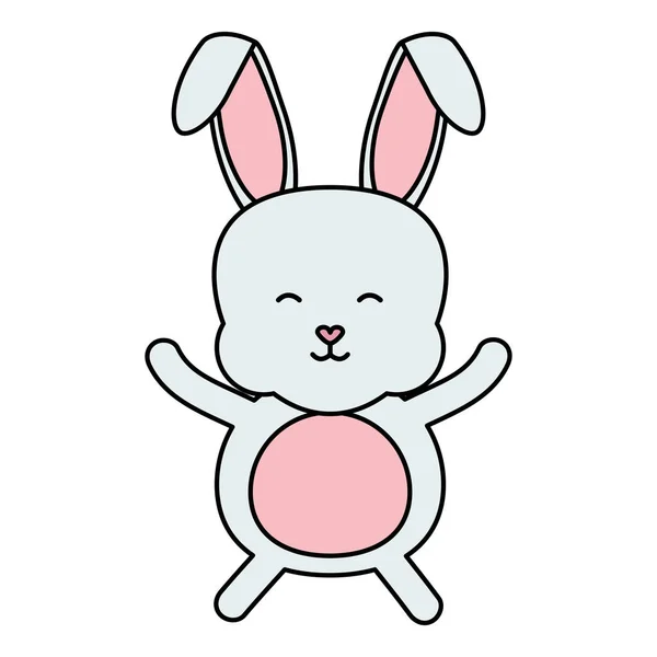 Carino coniglio personaggio icona — Vettoriale Stock