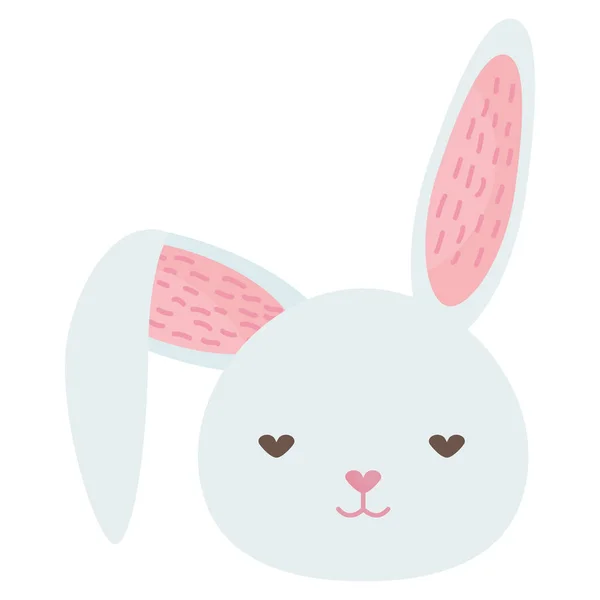 Cute rabbit head character — Stock Vector