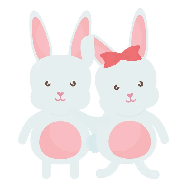 Roztomilý králík znaky ikona — Stockový vektor