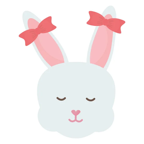 Niedlichen Kaninchen weiblichen Kopf Charakter — Stockvektor