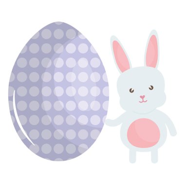 Paskalya yumurtası ile sevimli tavşan boyalı