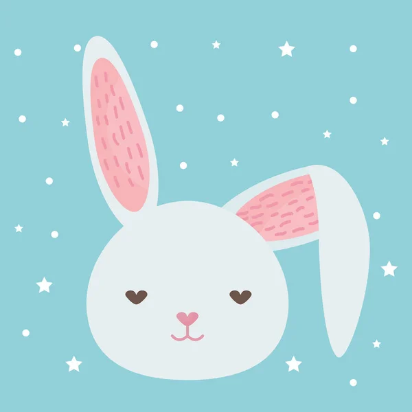 Cute rabbit head character — Stock Vector