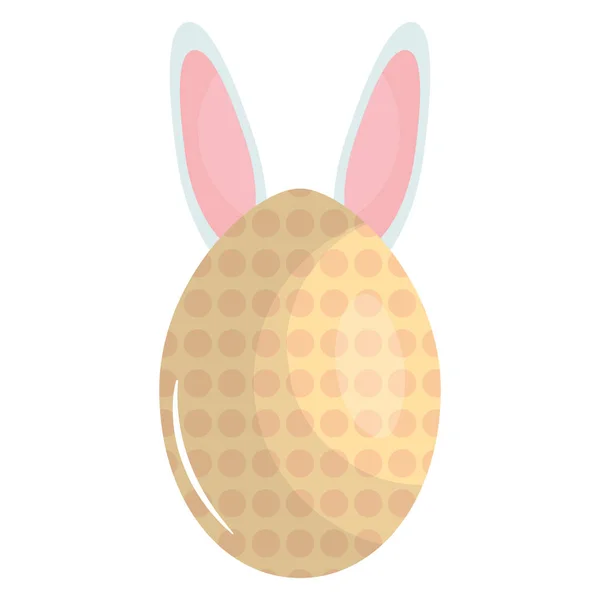 Huevo pintado con orejas de conejo icono de Pascua — Vector de stock