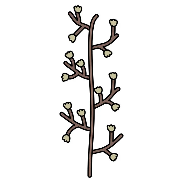 Branch dengan ikon leafs - Stok Vektor