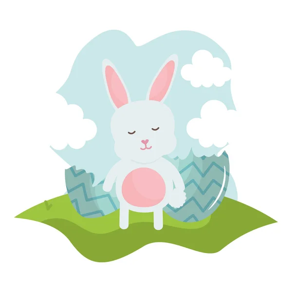 Niedliches Kaninchen im Landschaftscharakter — Stockvektor