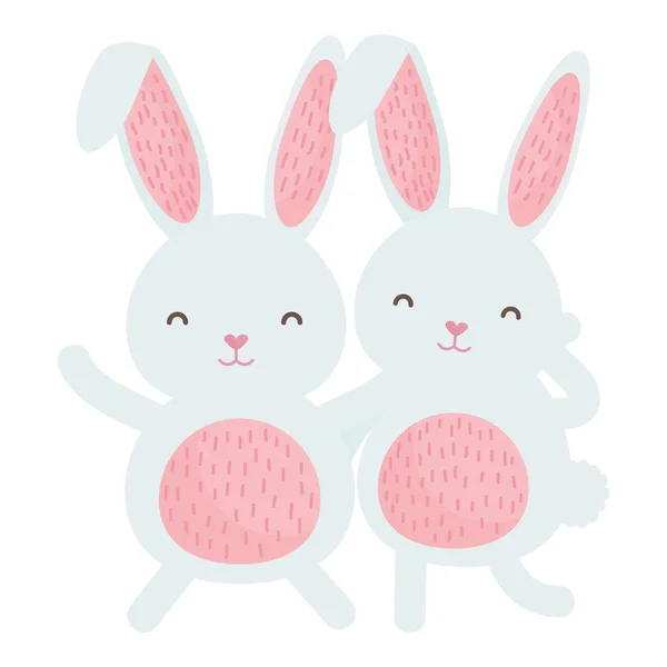 Roztomilý králík znaky ikona — Stockový vektor