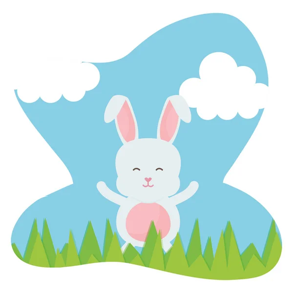 Peyzaj karakter sevimli tavşan — Stok Vektör