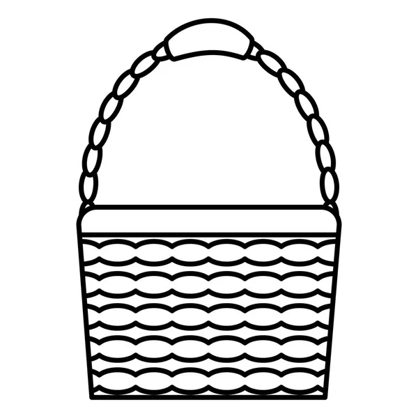 Basket straw empty icon — Stock Vector