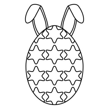 Tavşan kulağı Paskalya simgesi ile boyalı yumurta