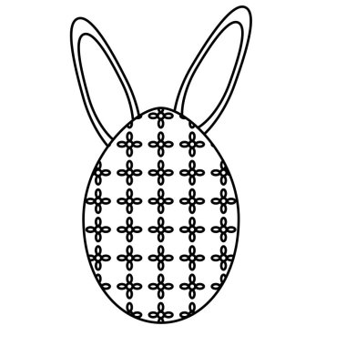 Tavşan kulağı Paskalya simgesi ile boyalı yumurta