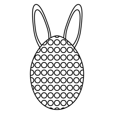 Tavşan kulağı Paskalya simgesi ile boyalı yumurta