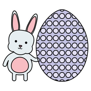 Paskalya yumurtası ile sevimli tavşan boyalı