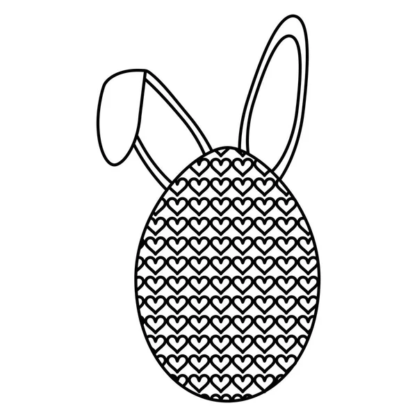 Tavşan kulağı Paskalya simgesi ile boyalı yumurta