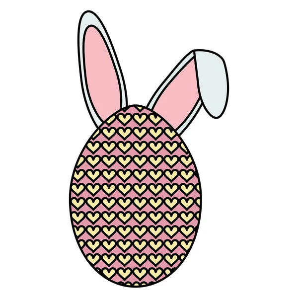 Tavşan kulağı Paskalya simgesi ile boyalı yumurta