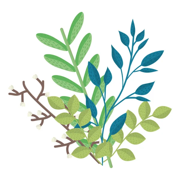Branche avec icône de feuilles — Image vectorielle