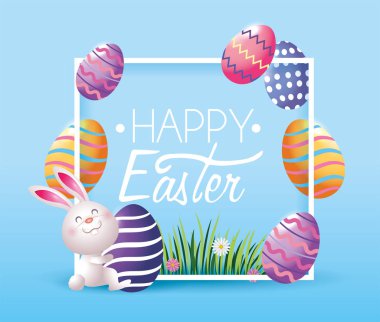 ile Paskalya yumurta dekorasyon ve tavşan