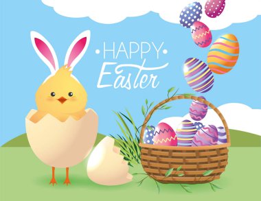 piliç içeri broken yumurta ve easters dekorasyon