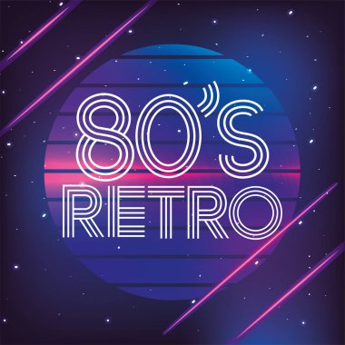 Retro 80'ler geometrik grafik stili arka plan