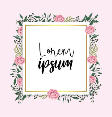 Gül bitki ve egzotik dalları ile kartı