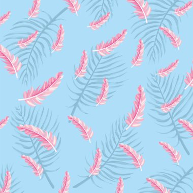 Flaman tüyleriyle bitkiler yaprakları arka plan