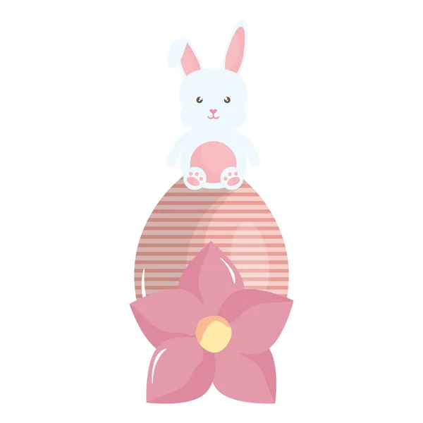 Милый кролик с красивым, кроличьим яйцом — стоковый вектор