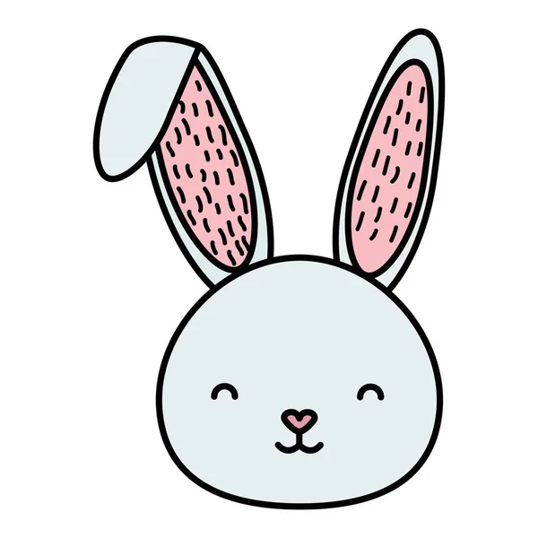 Carino coniglio testa carattere — Vettoriale Stock
